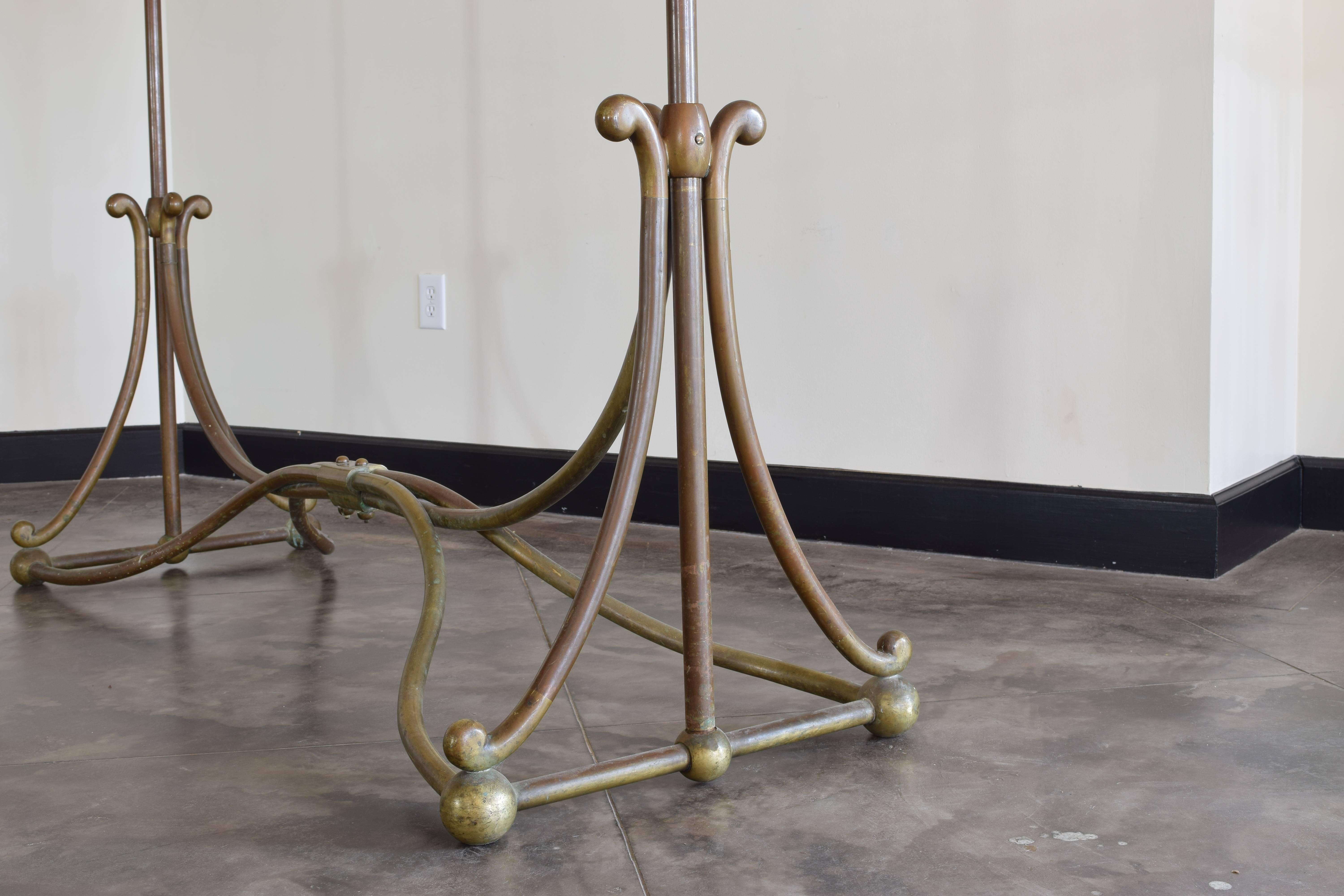 Art Nouveau Period Large Brass Clothing Rack, 