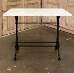 Art Nouveau Period Marble Top Cast Iron Bistro Table