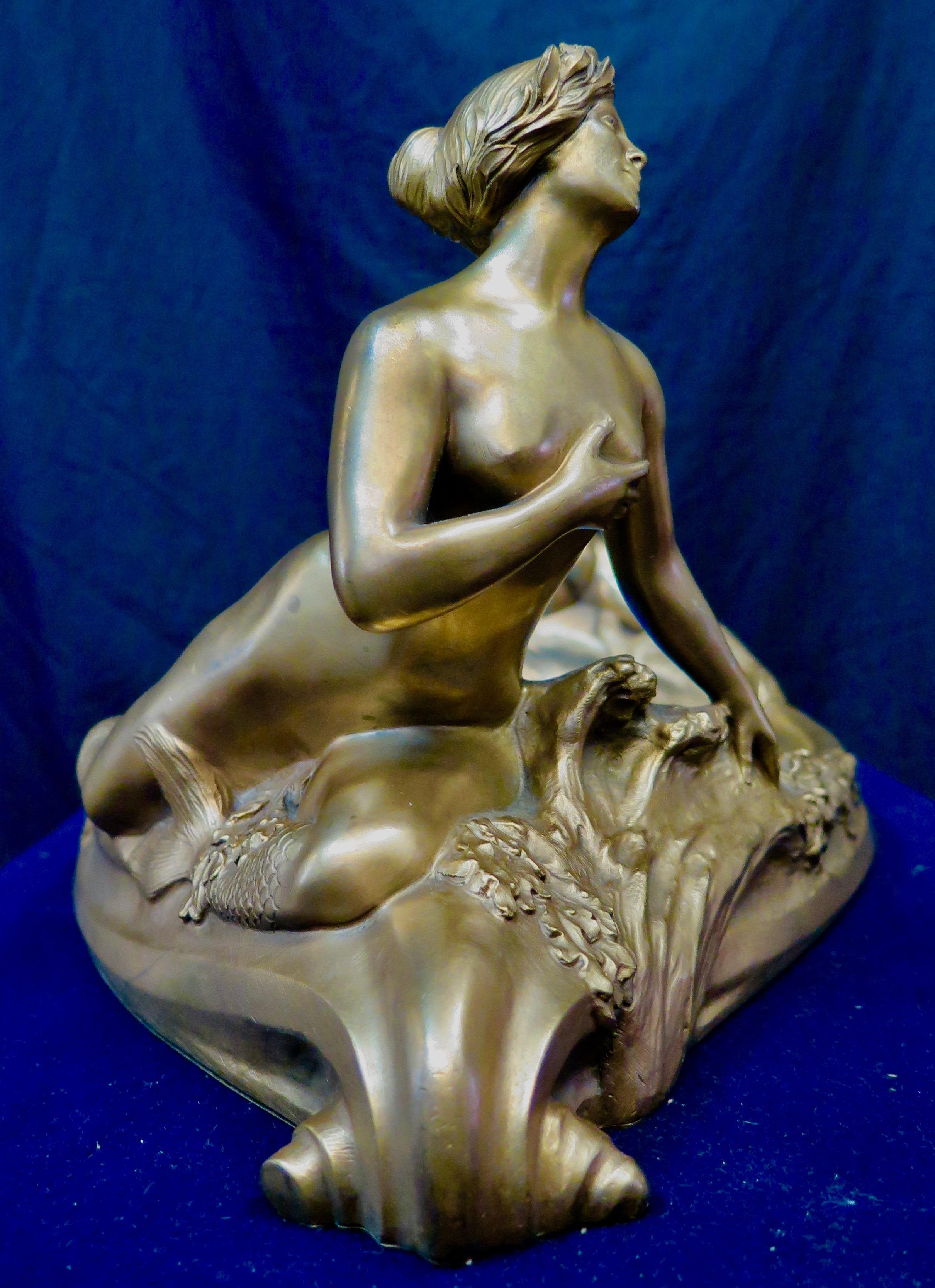 Art Nouveau Period Mythological Bronze Centerpiece 4