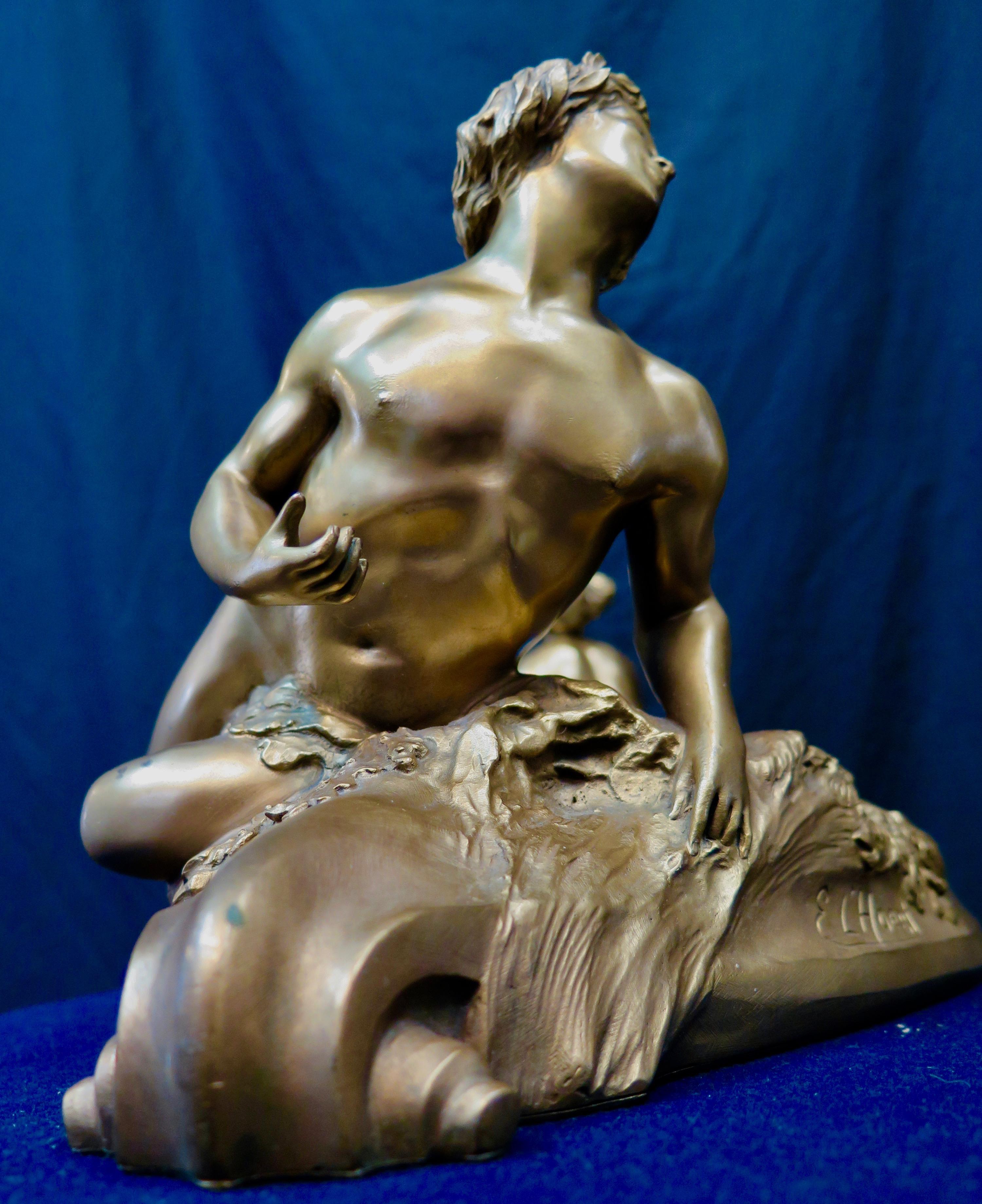 Early 20th Century Art Nouveau Period Mythological Bronze Centerpiece