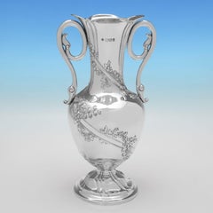 Art Nouveau period pair of Sterling Silver Vases - Hallmarked in London in 1903