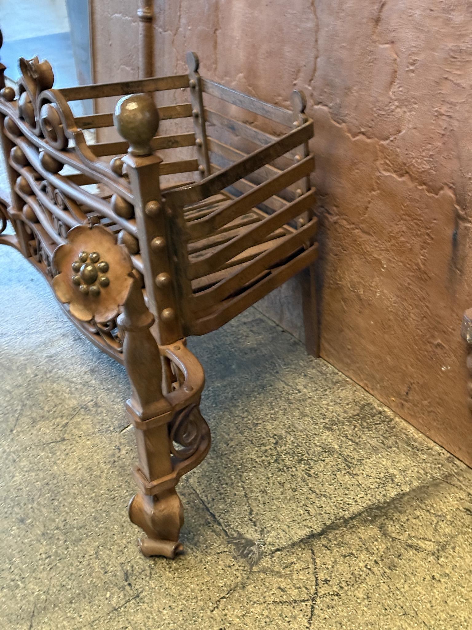 Jugendstil-Kaminholzrost „Ringlever“ aus der Jugendstilzeit, frühes 20. Jahrhundert im Angebot 3