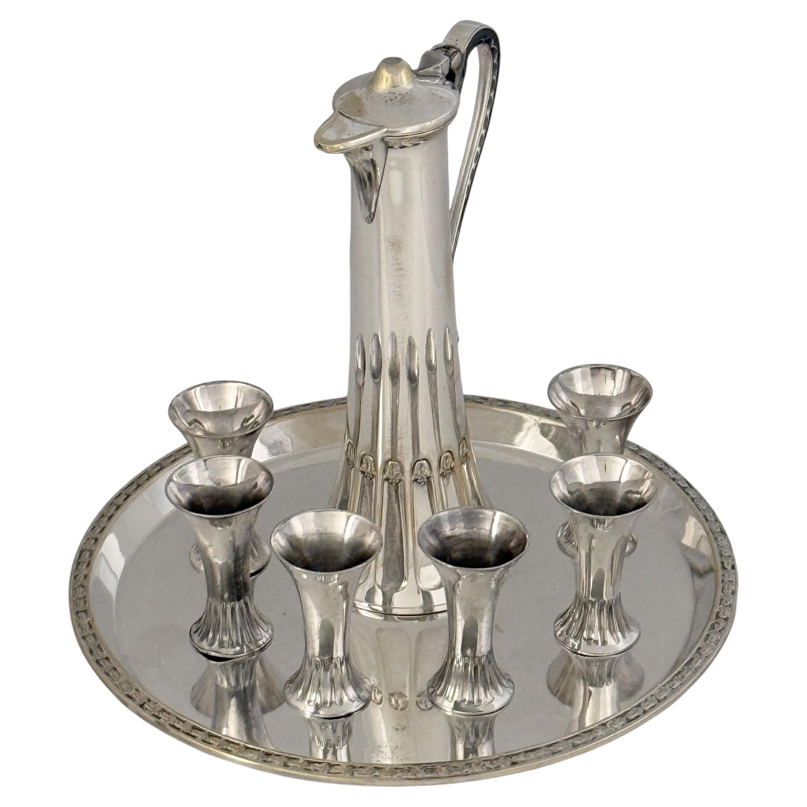 Art Nouveau Period Silver Drinks or Schnapps Set by WMF