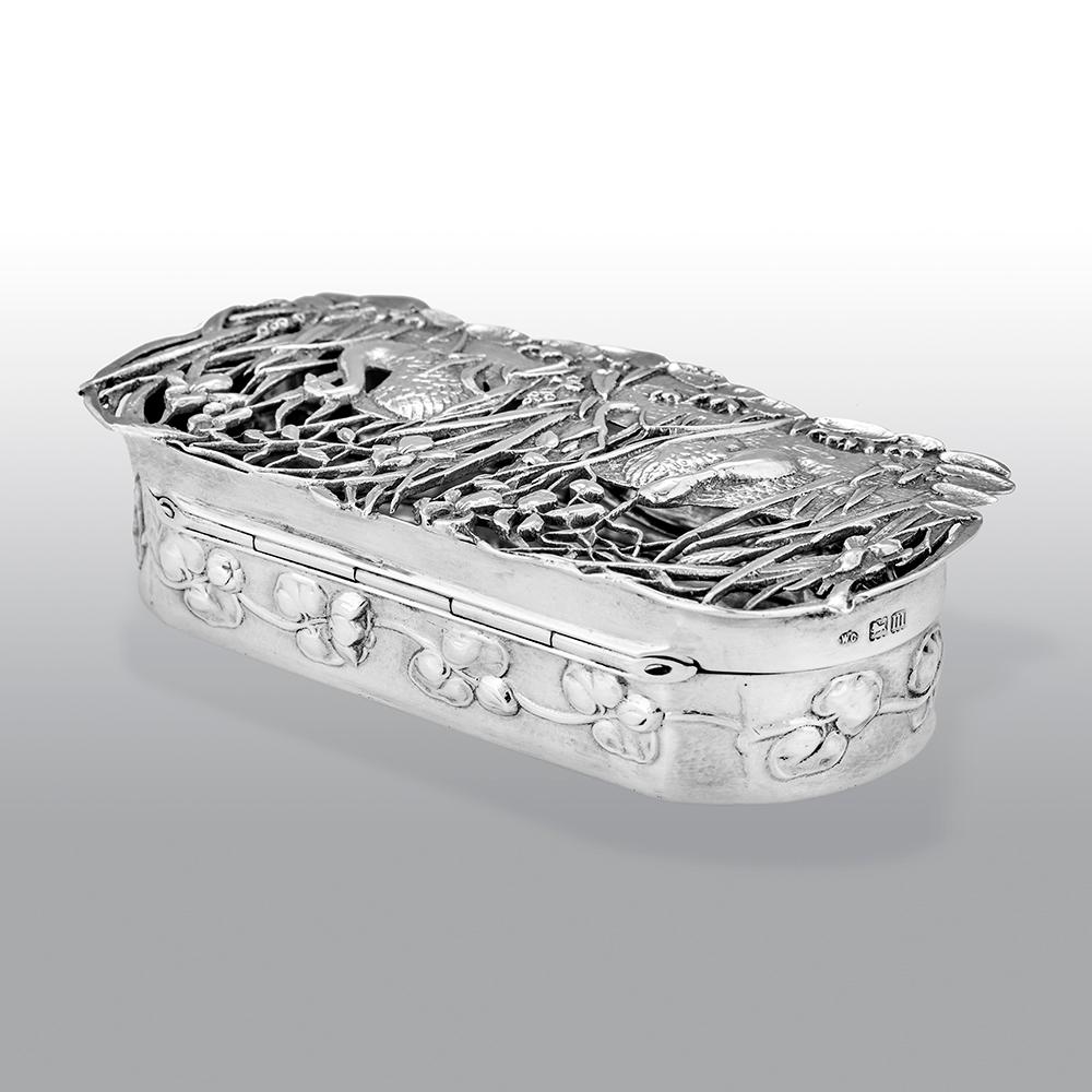 Art Nouveau Periode Massiv Silber Pot Pourri Box William Comyns (Art nouveau) im Angebot