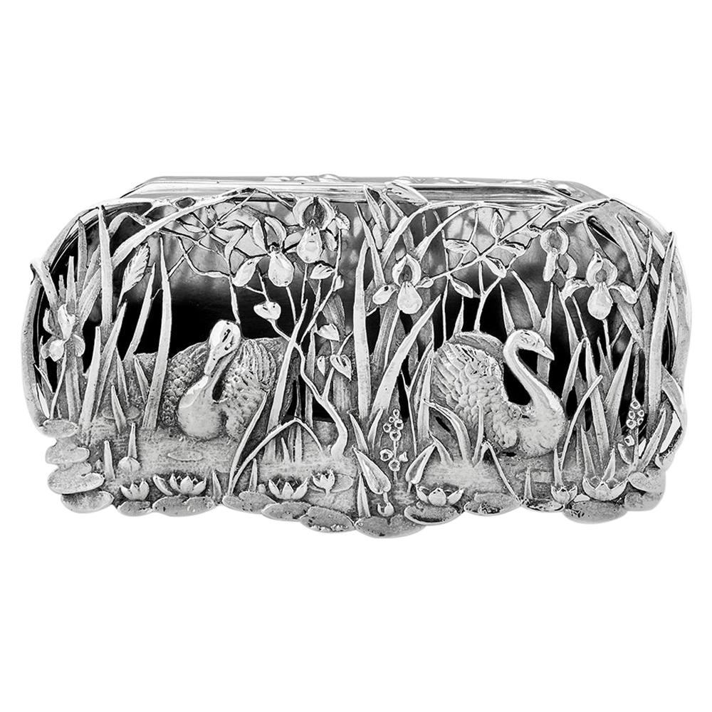 Art Nouveau Period Solid Silver Pot Pourri Box William Comyns