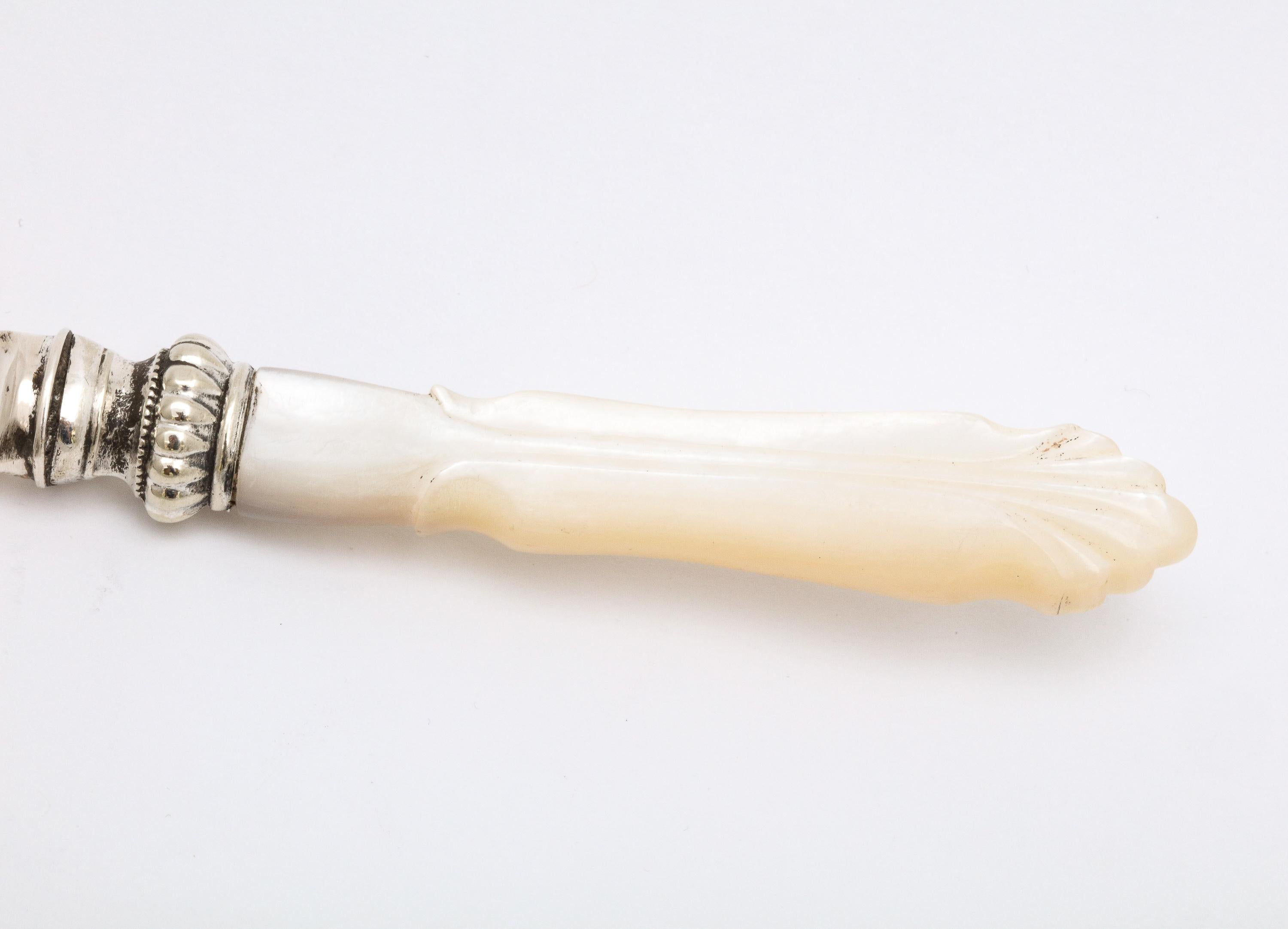 Early 20th Century Art Nouveau Period Sterling Silver and Mother-of-Pearl Letter Opener/Paper Knife