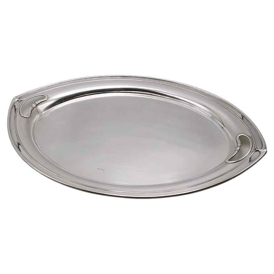 Bandeja de plata de ley de la época Art Nouveau Inglaterra 1893