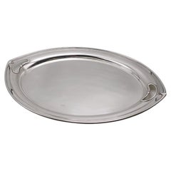 Bandeja de plata de ley de la época Art Nouveau Inglaterra 1893