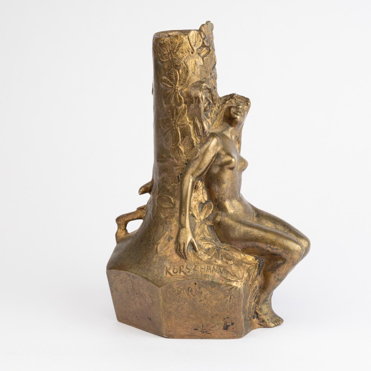 European Art Nouveau Period Table Lamp Base, Circa 1900 Signed by Charles Korschann. For Sale