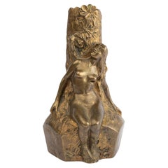 Base de lampe de table d'époque Art Nouveau, vers 1900, signée par Charles Korschann.
