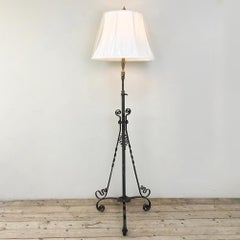 Art Nouveau Period Wrought Iron Floor Lamp