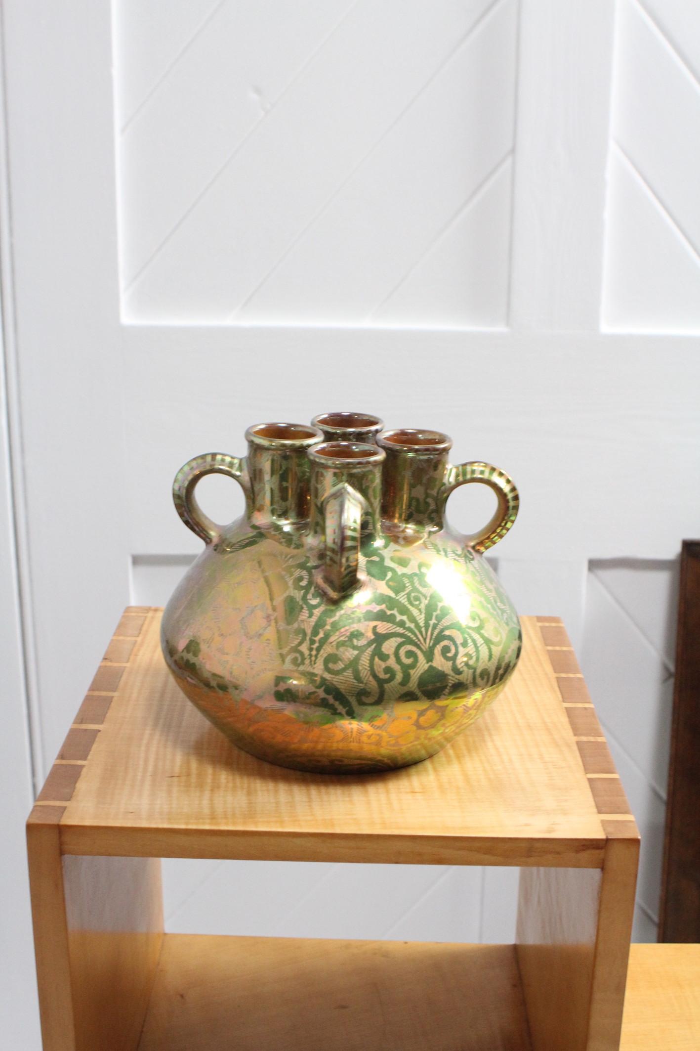 Glazed Art Nouveau Persian Inspired Flower Vase by Zsolnay