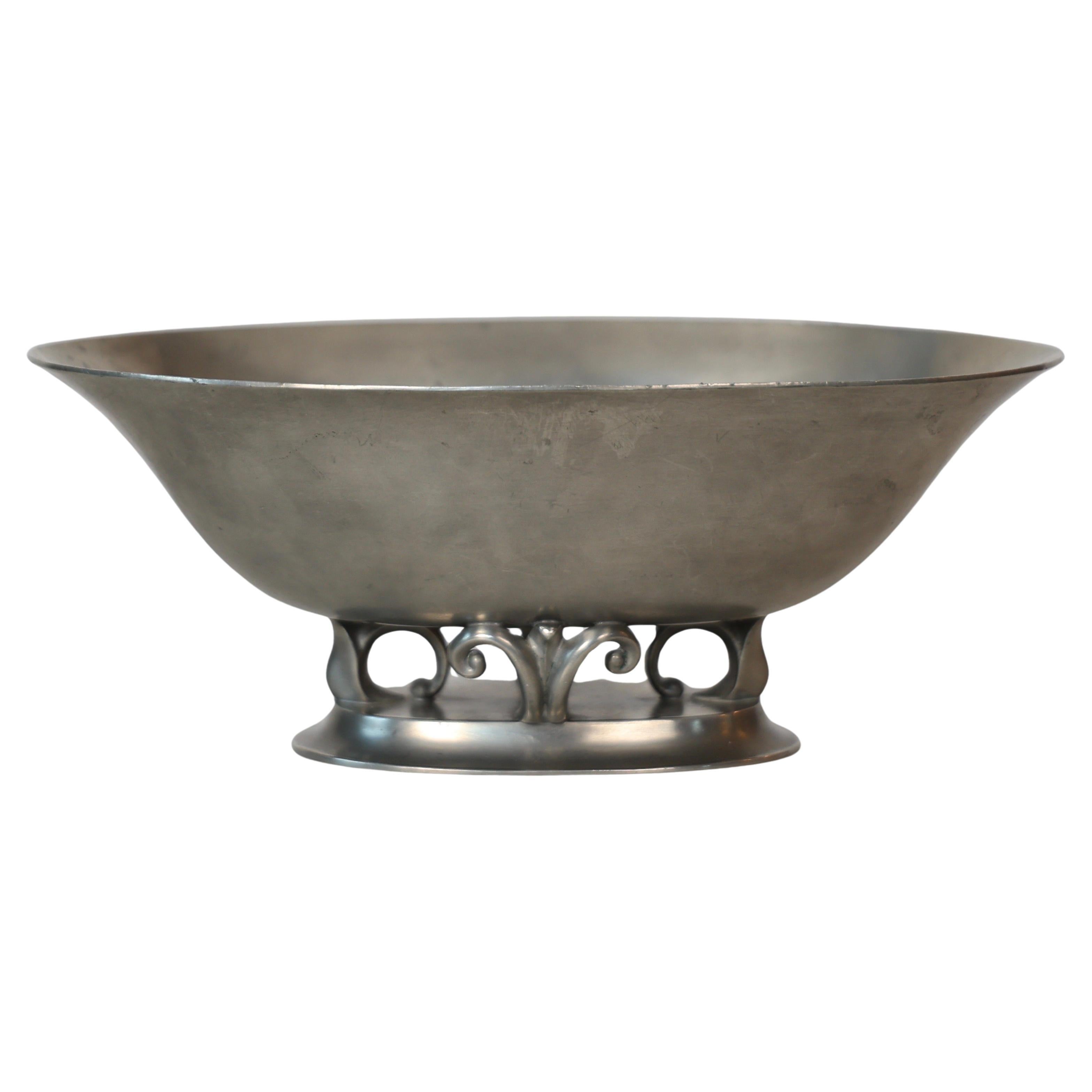 Art Nouveau Pewter Bowl by Just Andersen, 1920s, Denmark For Sale