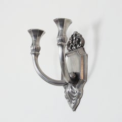 Art Nouveau Pewter Candle Sconce by Just Andersen, 1920s, Denmark