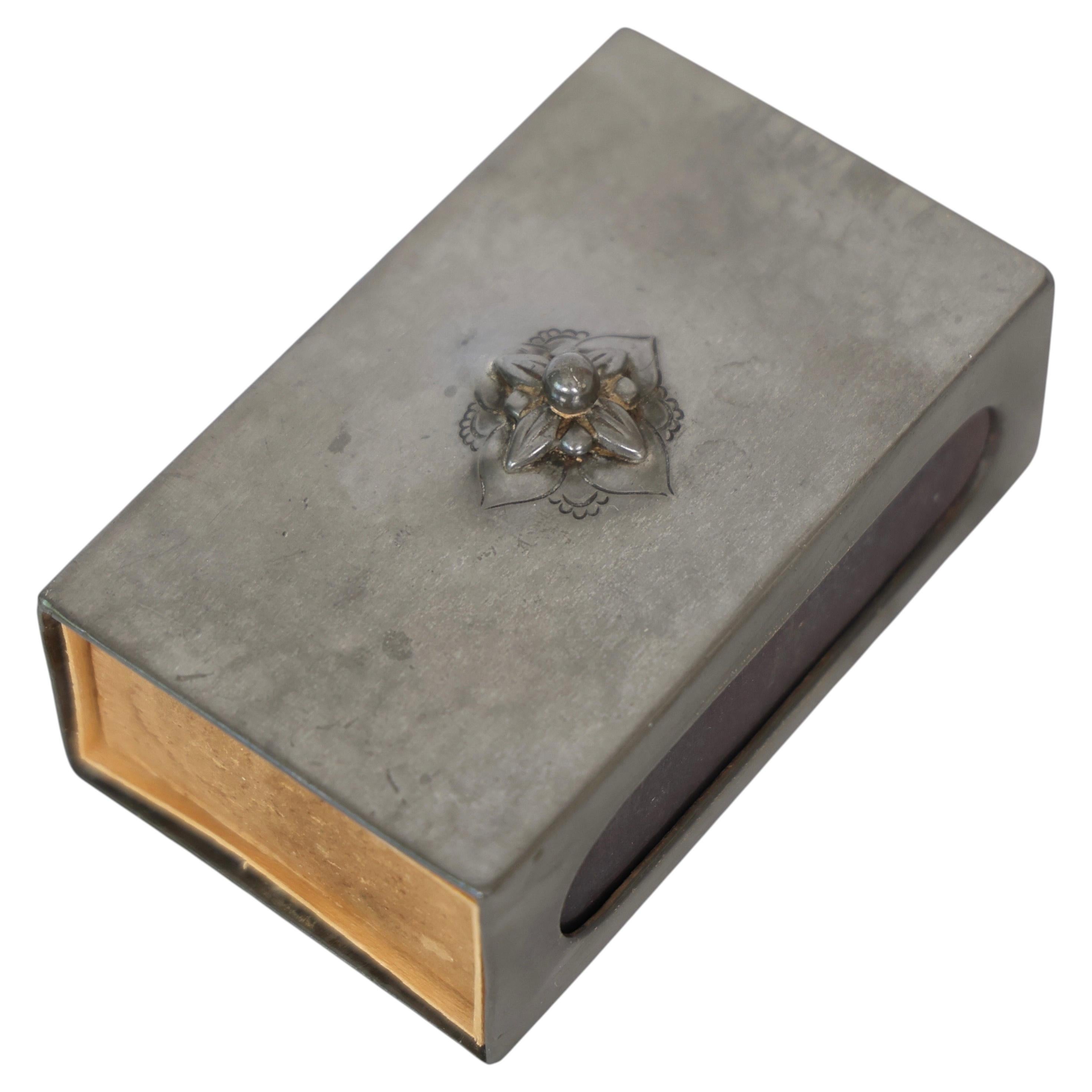Art Nouveau Pewter Matchbox by Just Andersen, 1920s, Denmark For Sale