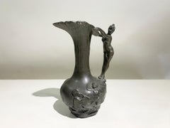 Art Nouveau Pewter Pitcher by Jean Maurice Petizon, Signed "Petiz" , Circa 1920