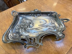 art nouveau pewter pocket, circa 1900