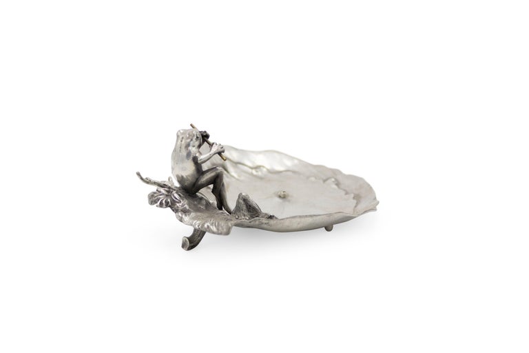 Art Nouveau Pewter Pond Ashtray In Good Condition For Sale In New York, NY
