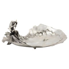 Art Nouveau Pewter Pond Ashtray