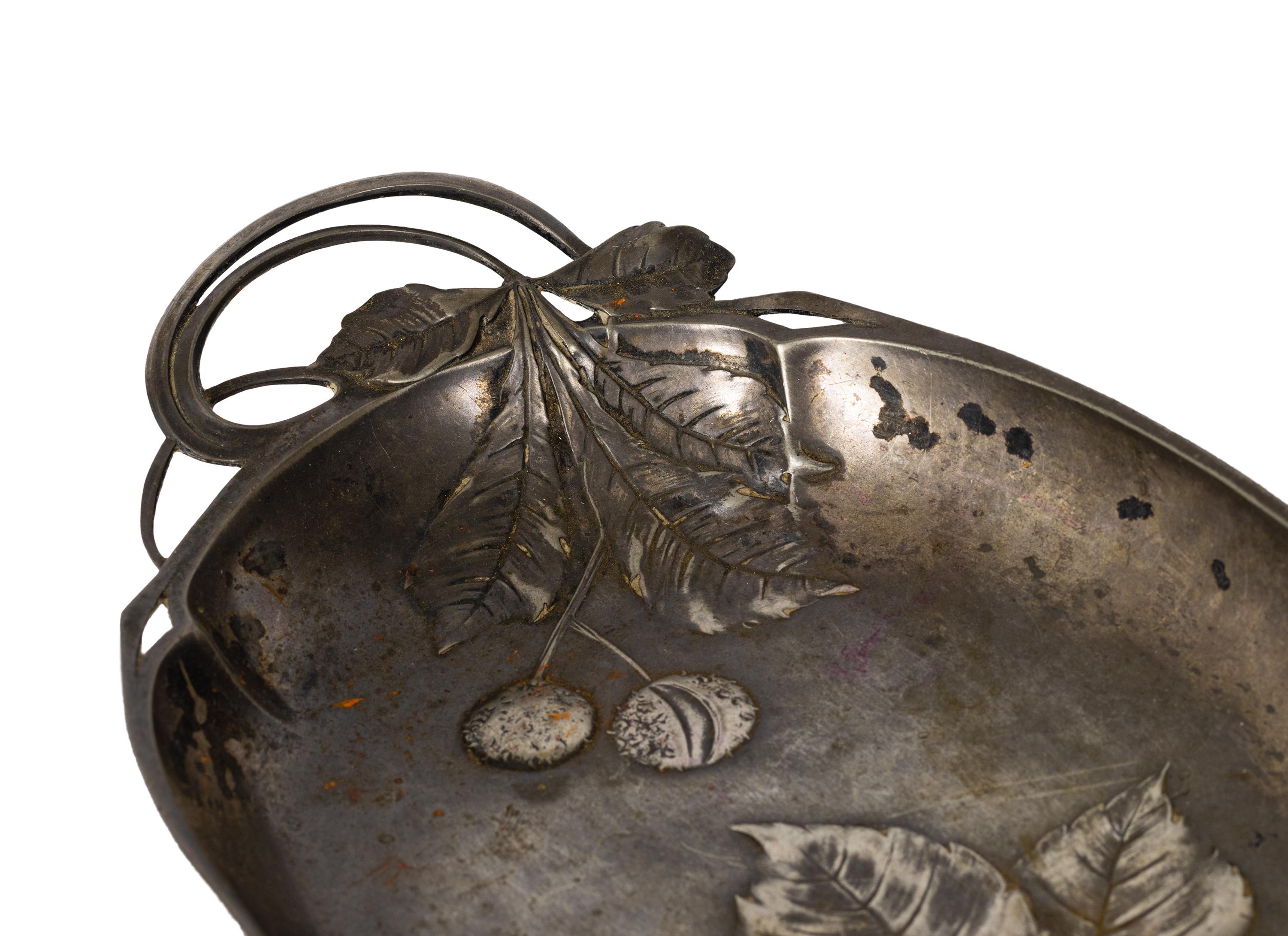 Jugendstil Zinn Versilbertes Kartentablett B&G Imperial Zinn Bitter Gobbers im Angebot 3