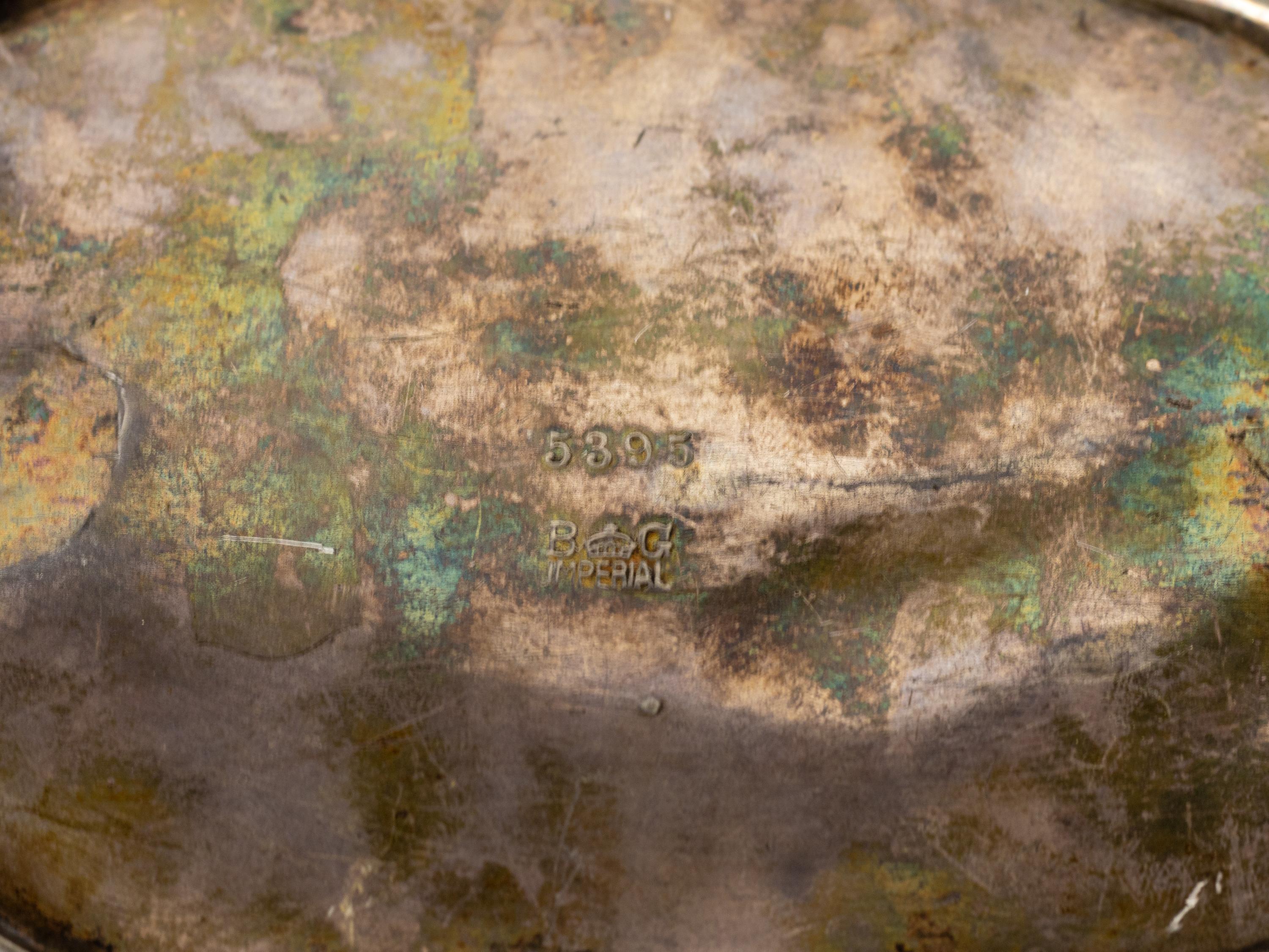 Jugendstil Zinn Versilbertes Kartentablett B&G Imperial Zinn Bitter Gobbers im Angebot 5