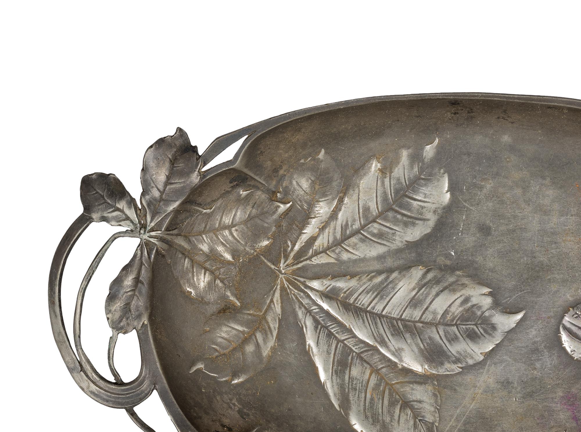 Jugendstil Zinn Versilbertes Kartentablett B&G Imperial Zinn Bitter Gobbers im Zustand „Gut“ im Angebot in Lisbon, PT