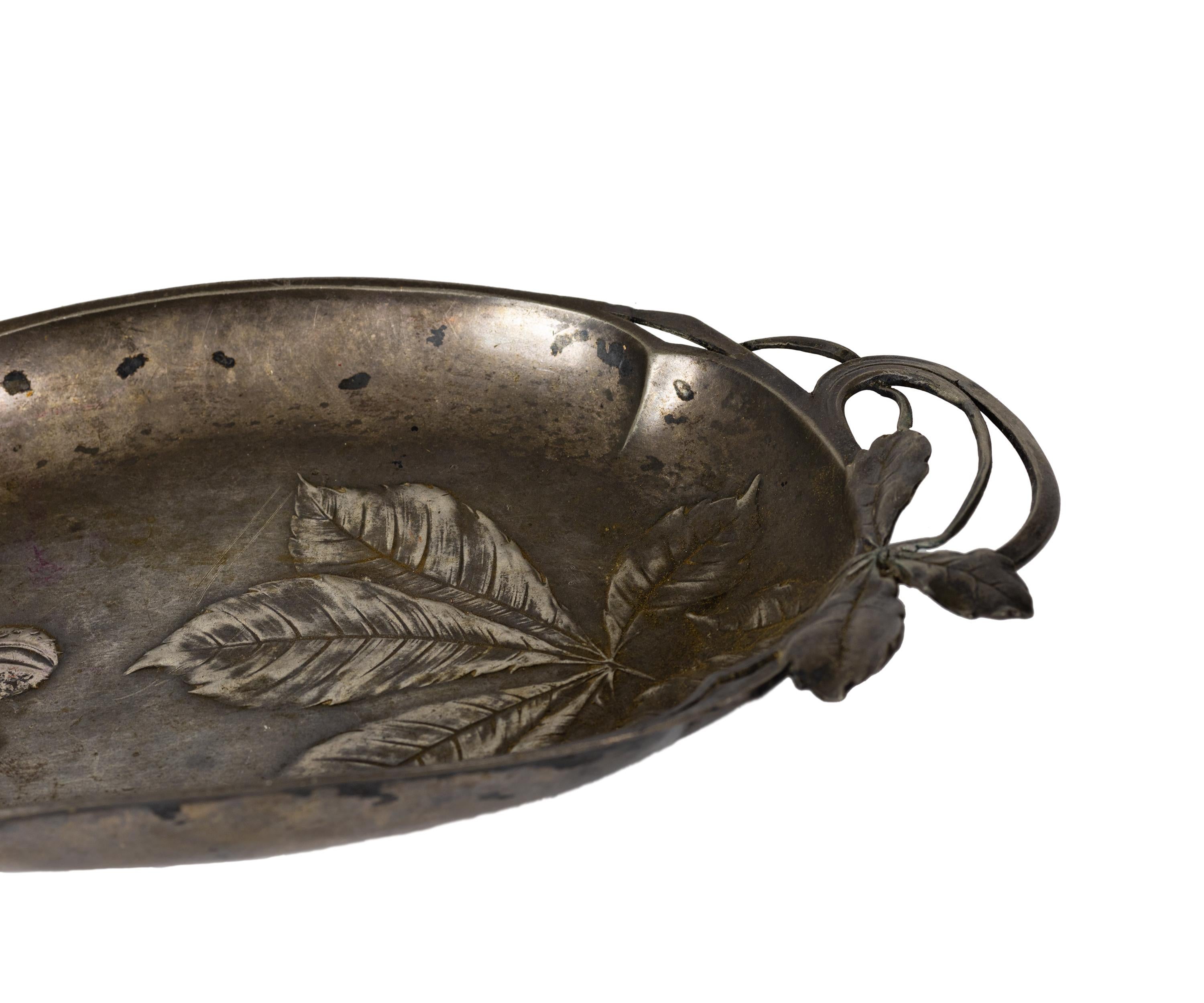 Jugendstil Zinn Versilbertes Kartentablett B&G Imperial Zinn Bitter Gobbers im Angebot 2