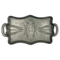 Used Art Nouveau Pewter Tray  style of C. Kurz & Company, Tiel, The Netherlands