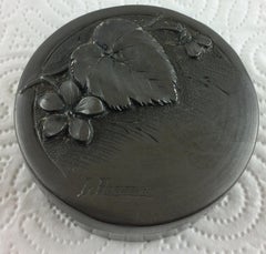 Art Nouveau Pewter Trinket or Jewelry Box by Louis Houzeaux