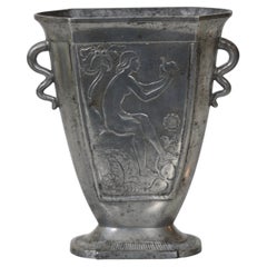 Art Nouveau Pewter Vase by Just Andersen, 1920s, Denmark