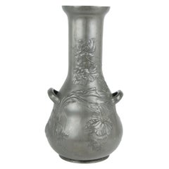 Antique 19th Century Art Nouveau Pewter Vase