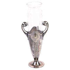 Antique Art Nouveau Pewter Vase 