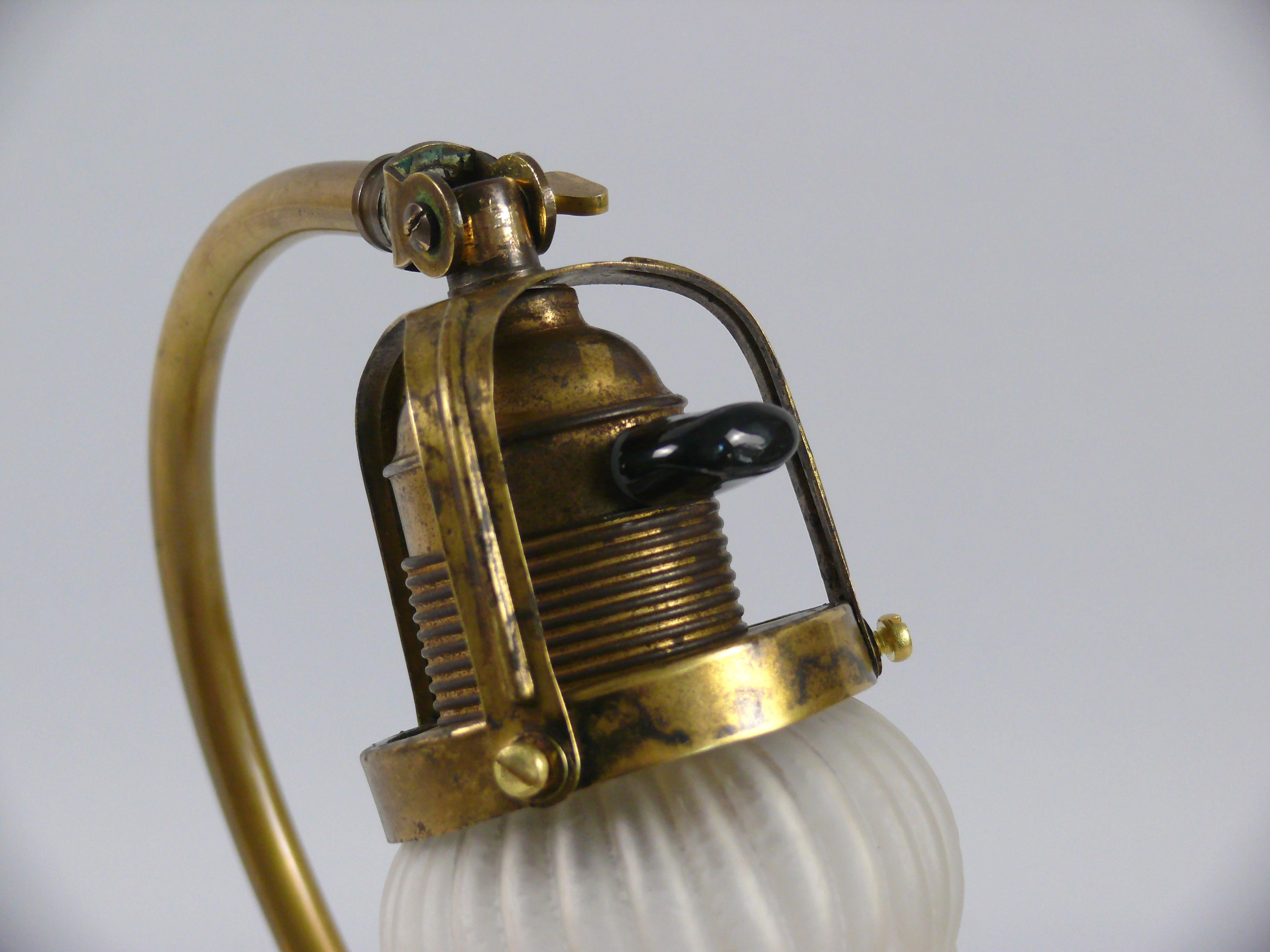 Brass Art Nouveau Piano Lamp / Table Lamp