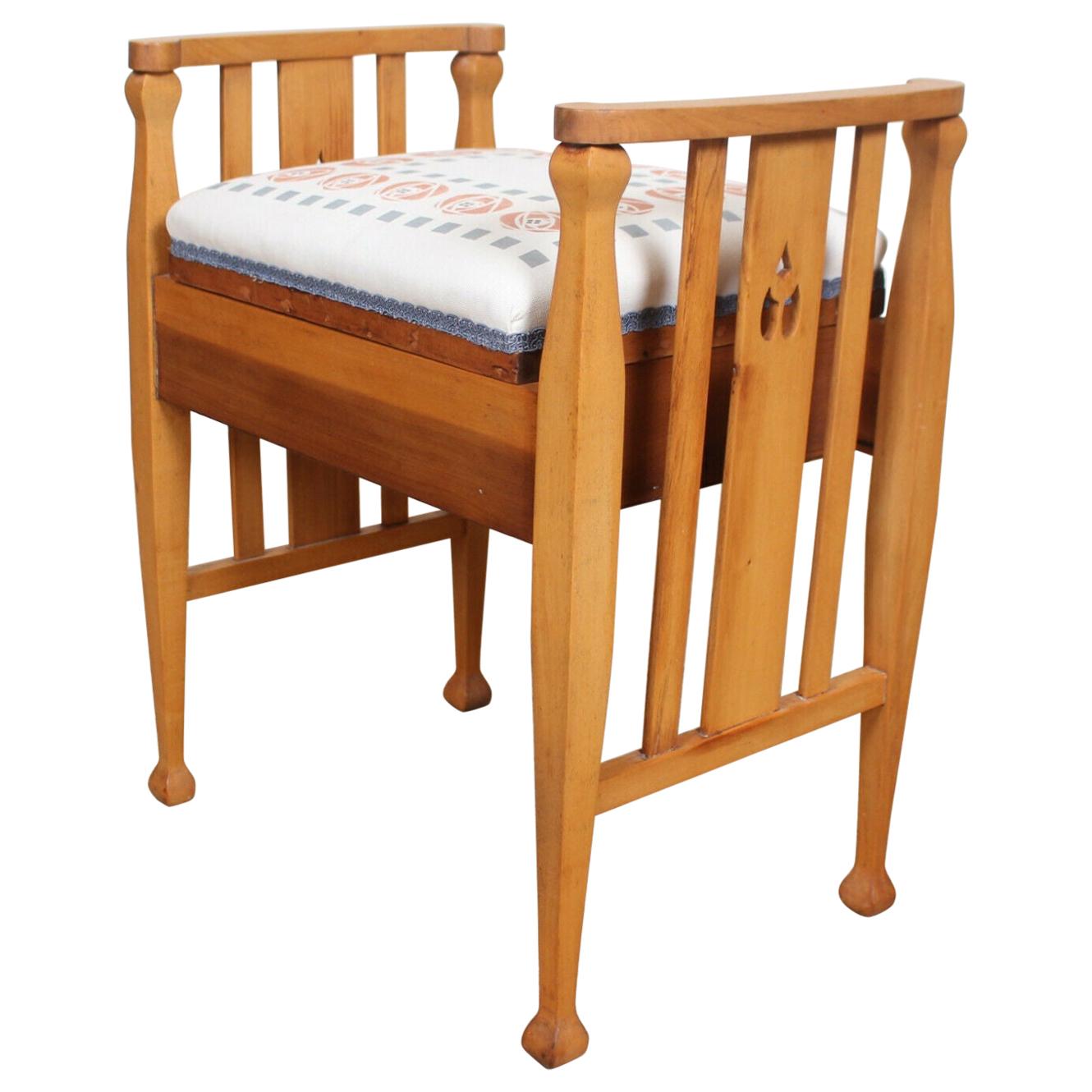 Art Nouveau Piano Stool Arts 
Crafts Music Storage Stool For Sale