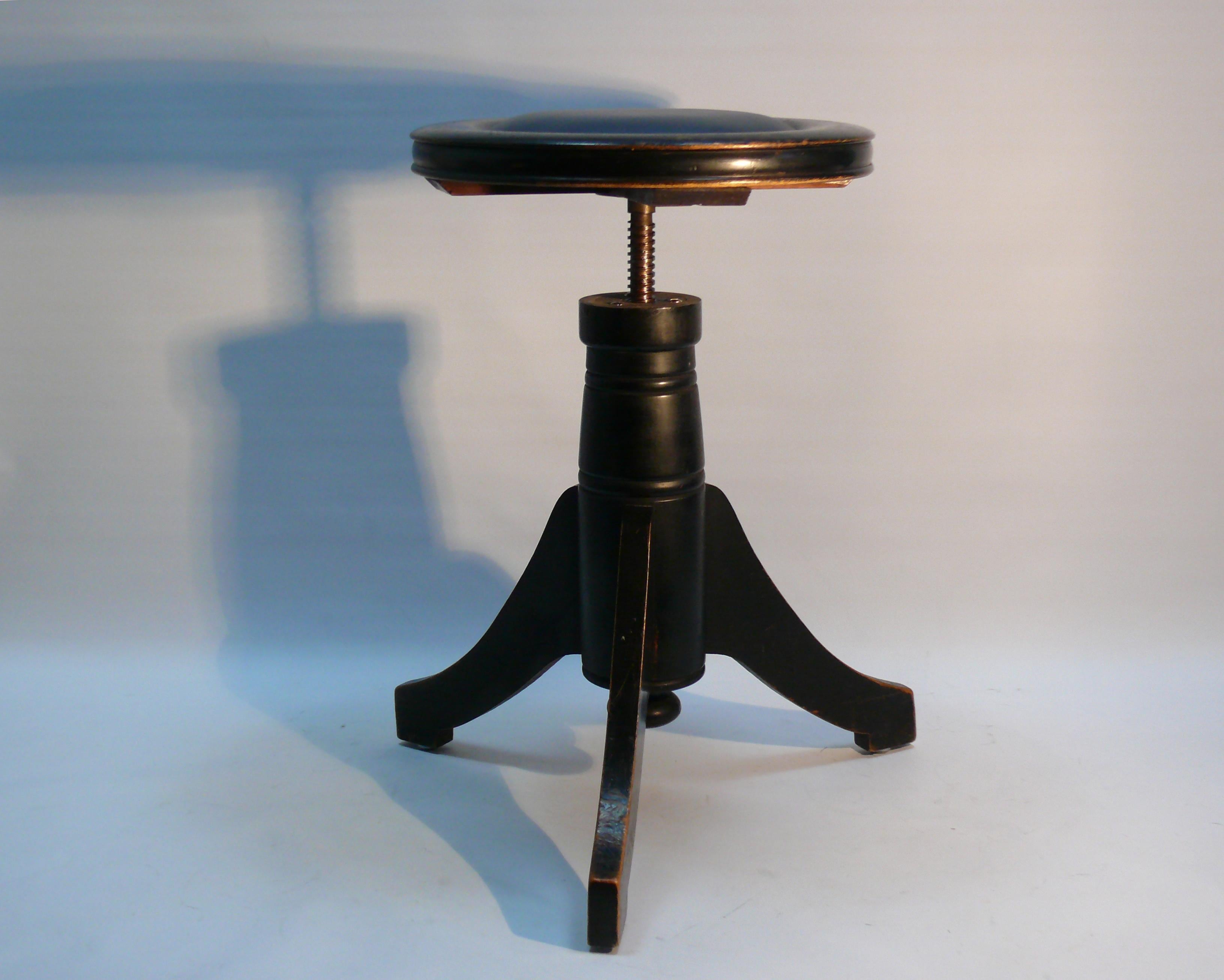 Taburete de piano Art Nouveau, Alemania Años 20 Alemán