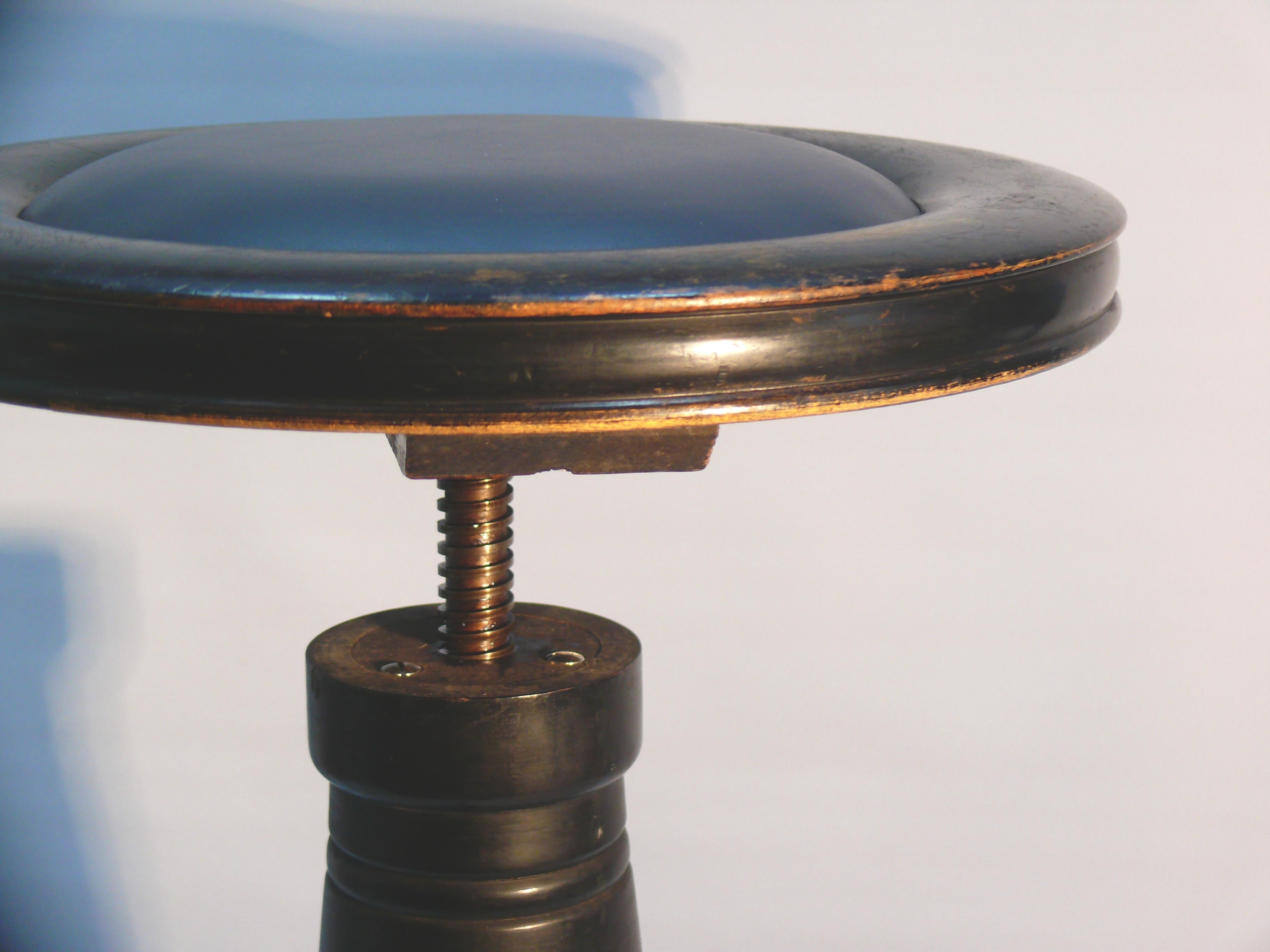 Taburete de piano Art Nouveau, Alemania Años 20 Carpintería