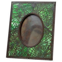 Art Nouveau Picture Frame Signed Tiffany Studios, Pine Needle Pattern