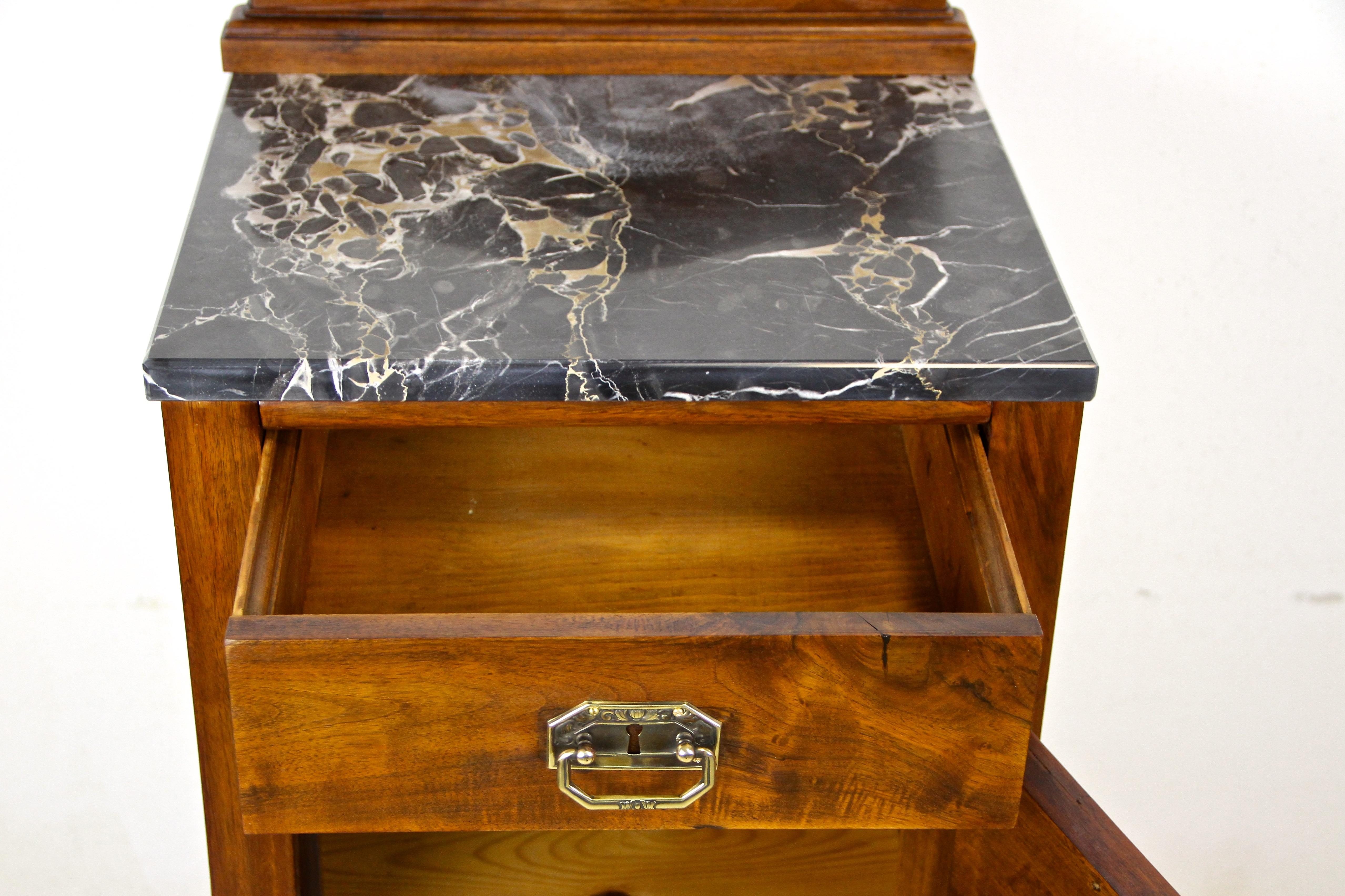 Art Nouveau Pillar Commode with Brass Decoration, Austria, circa 1905 2