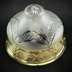 ART NOUVEAU Plafoniere Brass Bronze small Ceiling Lamp, 1910s