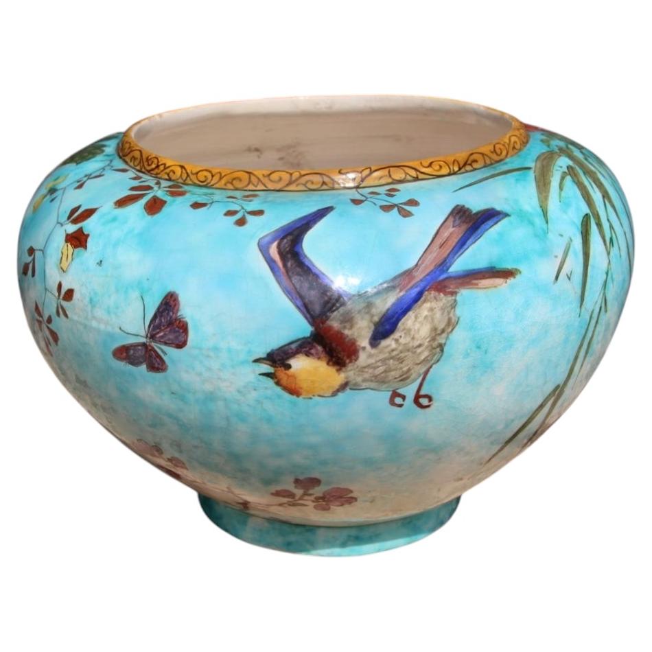 Art Nouveau Plant Pot By Edmond Lachenal For Sale