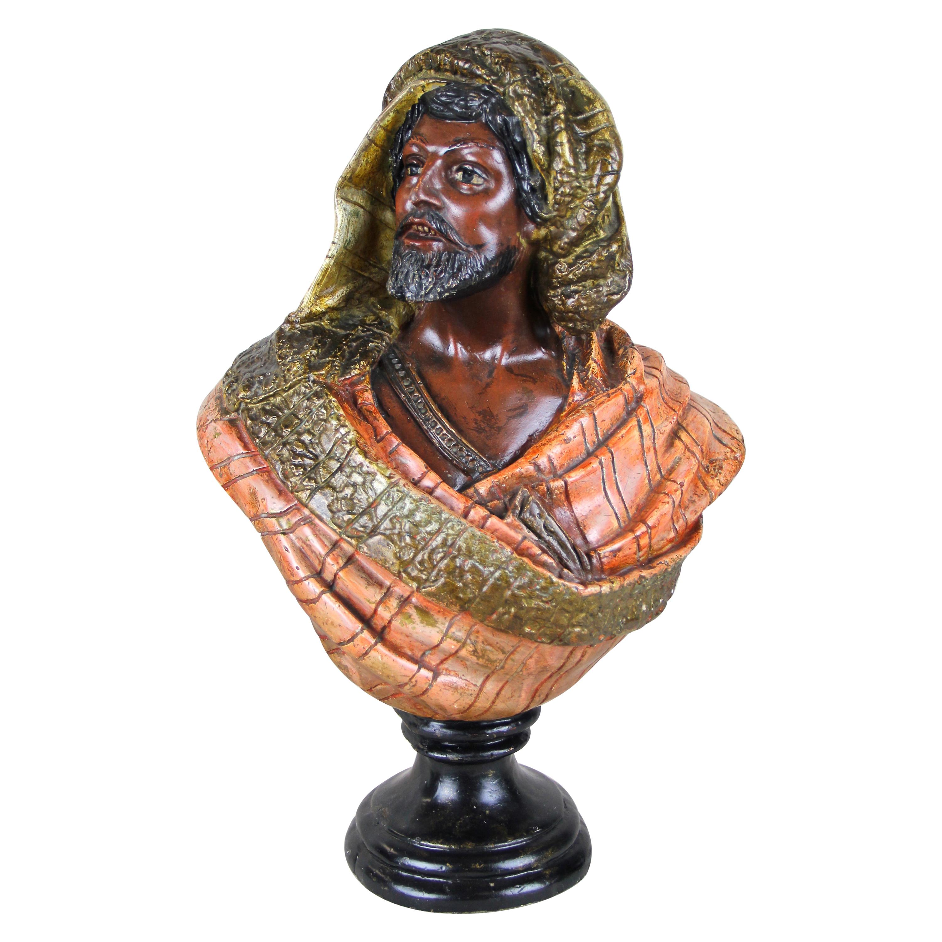 Art Nouveau Plaster Bust "The Arab", Austria, circa 1910