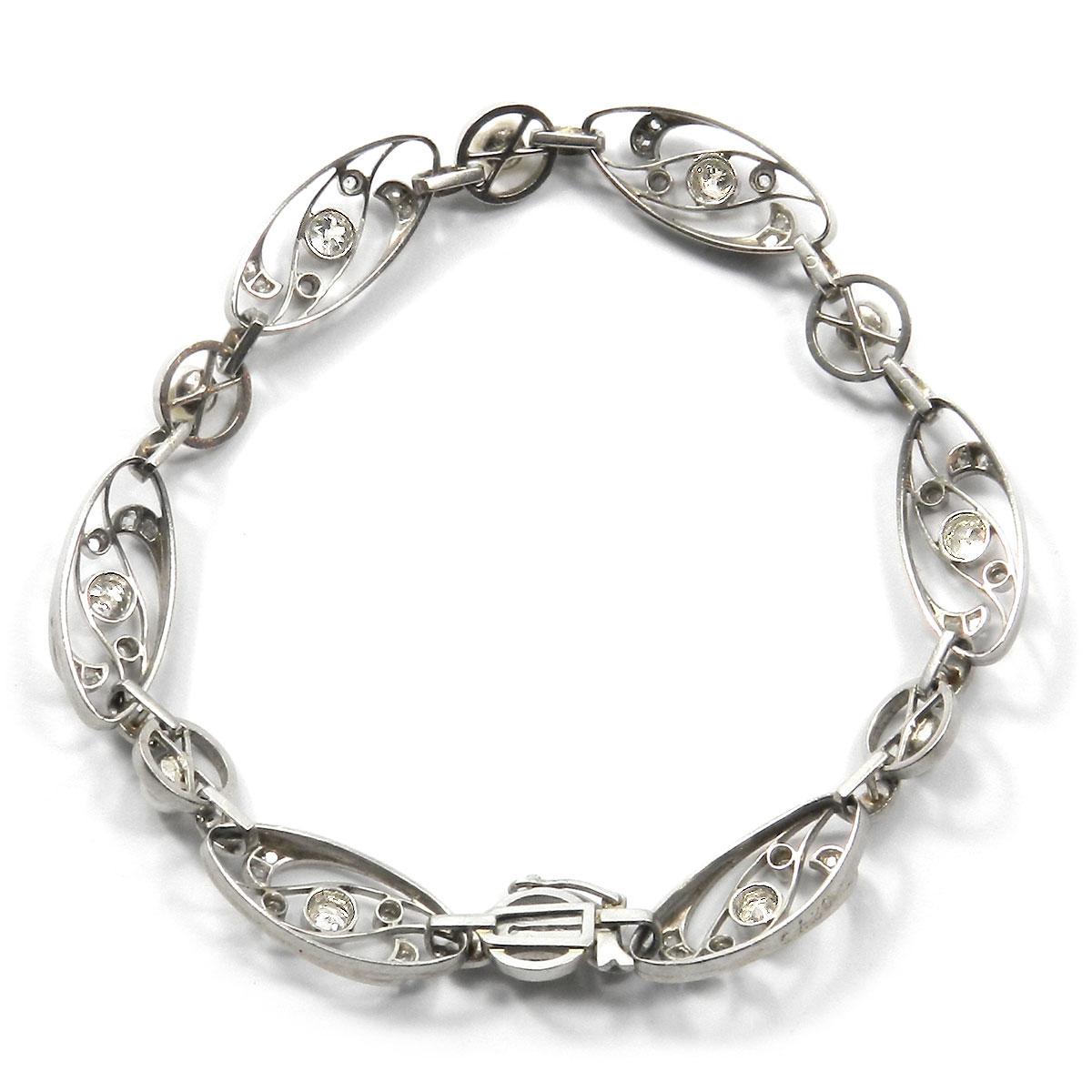 Art Nouveau Platinum Diamond Pearl Convertible Bracelet or Necklace, Paris, 1915 1