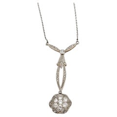 Art Nouveau Platinum Necklace with Diamonds, circa 1900.