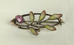 Art Nouveau Plique a Jour Brooch