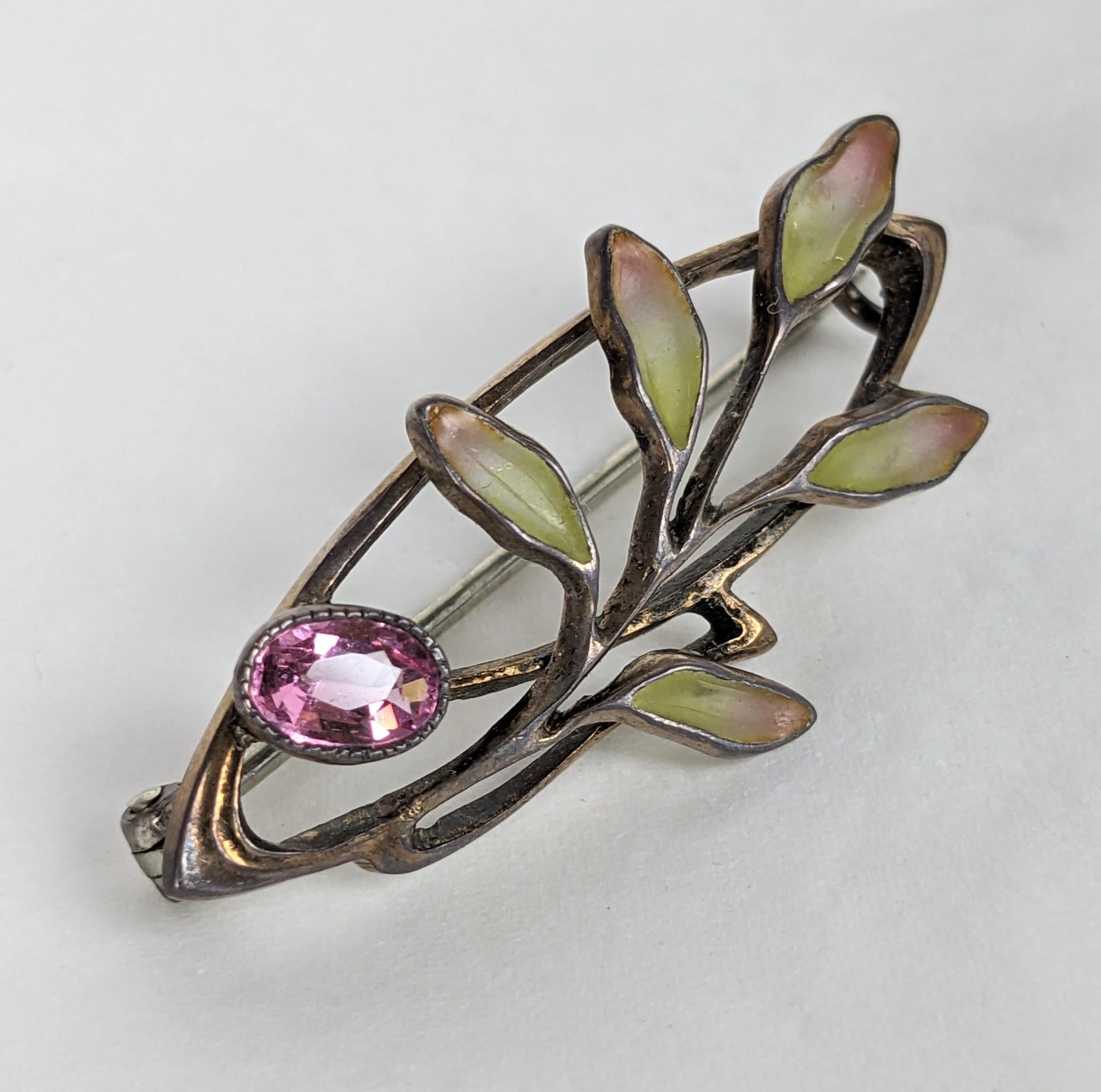 da uomo o donna Art Nouveau Plique a Jour Brooch in vendita