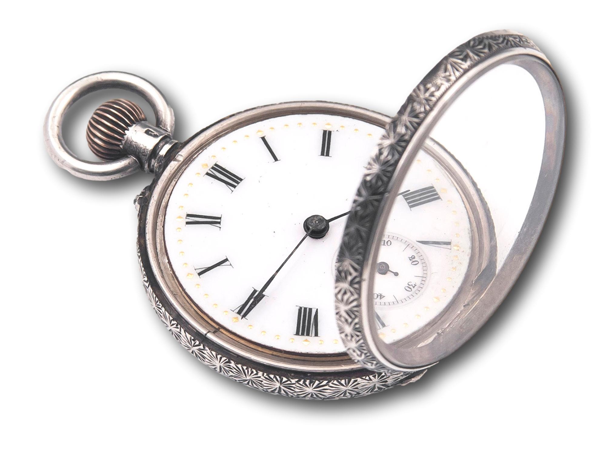 Art Nouveau Pocket Watch Desk Inkwell For Sale 4