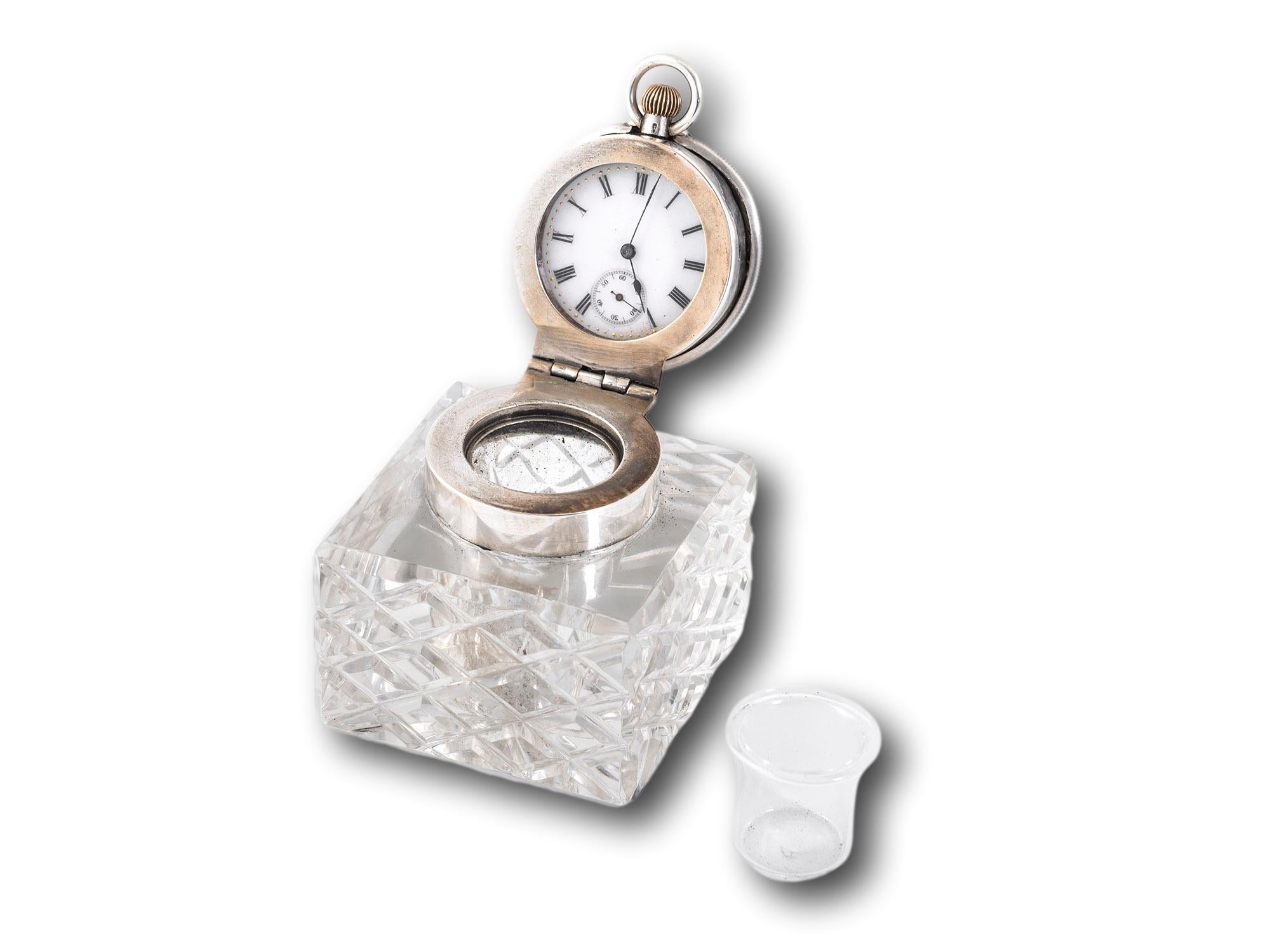 Art Nouveau Pocket Watch Desk Inkwell For Sale 7