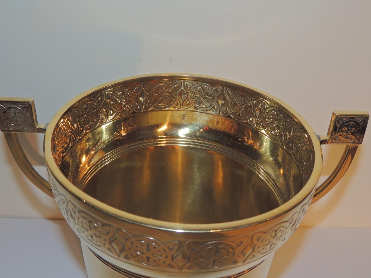 Early 20th Century Art Nouveau Polished Brass Champagne Cooler