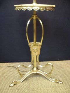 Art Nouveau Polished Brass Floor Lamp