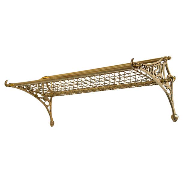 Train Letter Rack Art Nouveau Polished Brass New South Wales Railroad Train Luggage Rack ...